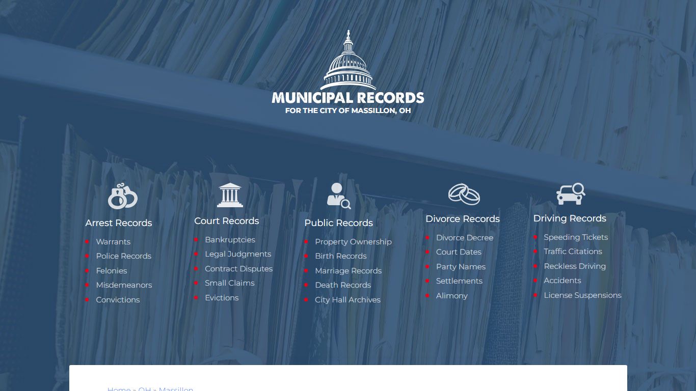 Municipal Records in Massillon oh